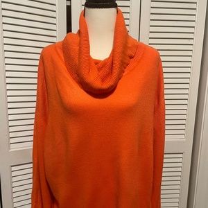 Fabulous Plus   Cowl neck orange sweater